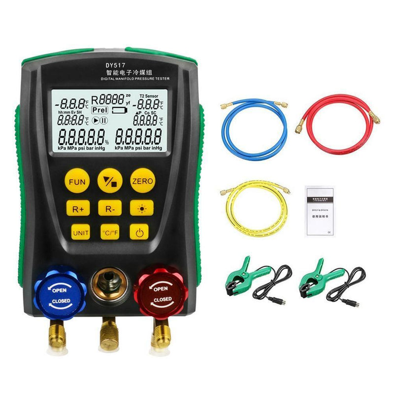 DY517 Pressure Gauge Refrigeration Digital Vacuum Pressure Manifold Tester