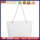 Metal Chain PU Quilted Crossbody Bag Female Solid Color Designer Top-handle Bag