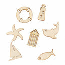 Sea Theme Handmade Scrapbooking Sailboat Dolphin Wooden Craft Whale Shape
