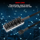 1 to 5 Way 4-Pin PWM CPU Cooler Fan PC Case Fan Sleeve Power Cable Hub Splitter