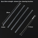 Transparent Wedding Drinking Glass Straws Clean Brush Straight Tube Reusable