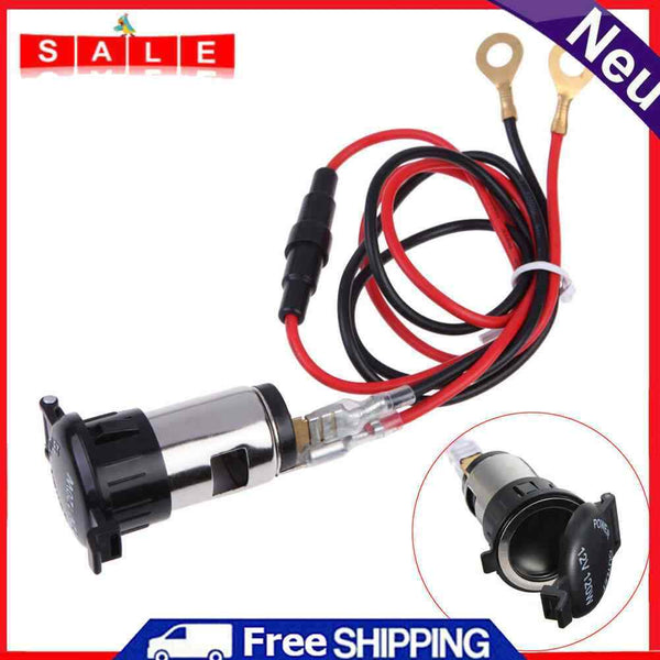 12V 120W Car Cigarette Lighter Outlet Waterproof Motorcycle Metal Power Plu