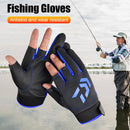 3-Finger Cut Unisex Arrow Fishing Gloves Non-Slip Angling Gloves (Blue) Newly