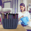 Knitting Bag Yarn Wool Crochet Storage Sewing Needle DIY Organizer (Blue)
