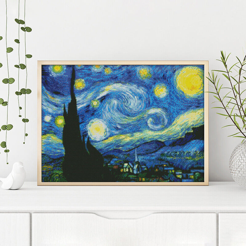 Van Gogh Sky Full Cross Stitch 11CT Counted DIY Embroidery Home Decoration Gifts
