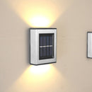 2pcs LED Solar Lights Wall-Mounted Waterproof Garden Lamps (Warm Light)