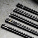 5 Pairs Alloy Steel Chopsticks Chinese Metal Sticks Chopstick Circular E1Y7