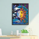 Sun Moon Full Round Drill 5D Mosaic Diamond Painting Picture of Rhinestone Kit
