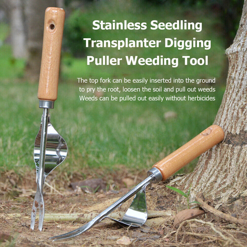 Weeding Grass Puller Garden Weeder Fork Lawn Digging Hand Tool for Transplanting