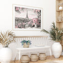 DIY Paint By Number Kit Iron Tower Pink Flowers No Frame Home Decoration