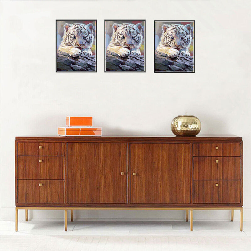 5D DIY Diamond Painting Baby Tiger Cross Stitch Embroidery Needlework Mosaic Kit