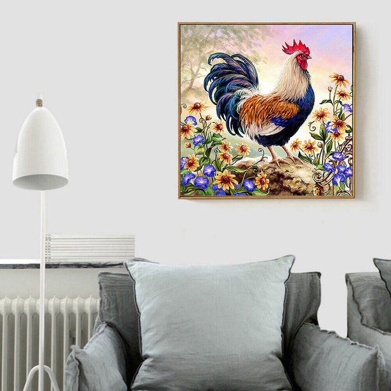 5D DIY Full Drill Diamond Painting Standing Cock Cross Stitch Embroidery Newly
