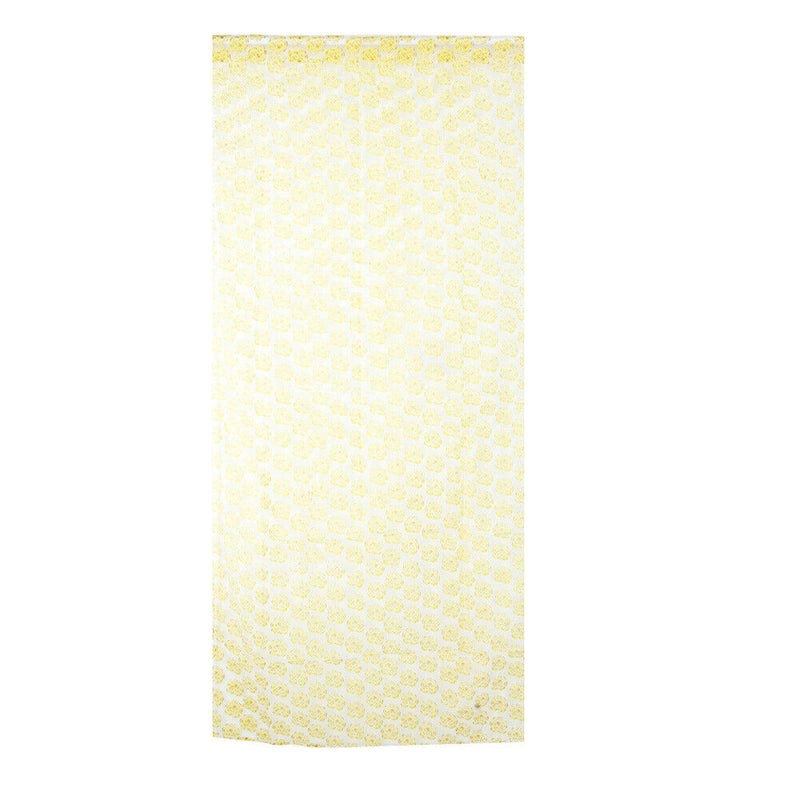 Balcony Window Curtain Rose Pattern Sheer Voile Tulle Valances Yellow