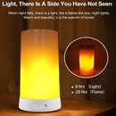 LED Flame Effect Light USB Rechargeable Table Lamp with Remote Dimmable`