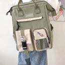 Preppy Style Women Travel Contrast Color Handbags Knapsack Teenage Girl Rucksack