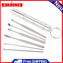 6pcs Stainless Steel Ear Cleaner Ear Cleaning Tool Curette Ear Spoon Health Care