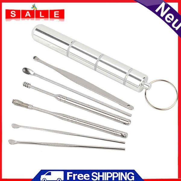6pcs Stainless Steel Ear Cleaner Ear Cleaning Tool Curette Ear Spoon Health Care