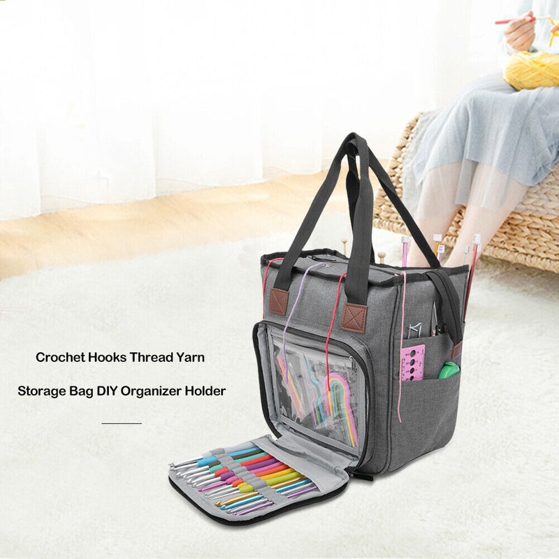 Knitting Yarn Bags Crochet Hooks Needles Sewing Kits Storage Case Organizer
