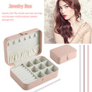 Velvet Jewelry Box Portable Necklace Earrings Organizer with Lock (Pink)