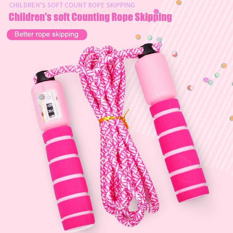 Children Skipping Rope with Counter Jumping Ropes Sports Equipment (Pink) Newly