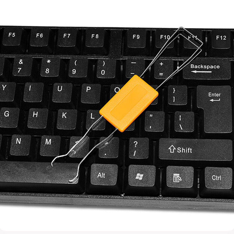 2 in 1 Mechanical Keyboard Key Cap Puller Universal Shaft Remover (Yellow)