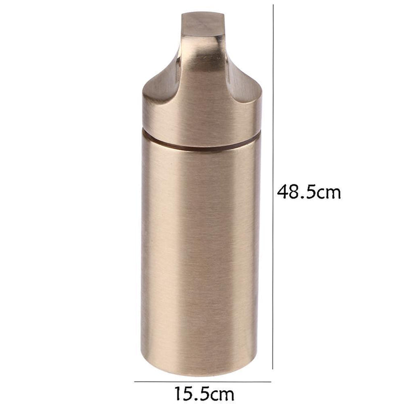 Waterproof Brass Medicine Bottle Drug Holder Pill Container Keychain(Small)