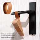 Leather Band Durable Sturdy Non-Slip Wooden Soild Door Stopper Door Wedges
