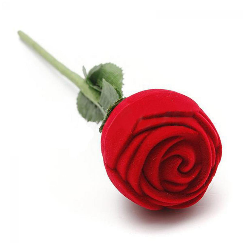 Wedding Valentine's Flower Red Rose Display Ring/Earrings/Pendant Jewelry Box