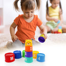 9pcs Stacking Cups Children Early Education Learning Toys Folding Tower Batteries
