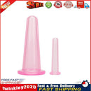 2pcs Silicone Cupping Suction Can Vacuum Face Leg Arm Massage Cup (Pink) Newly