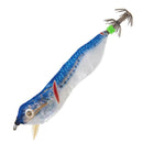 103mm LED Luminous Wood Shrimp Bait Squid Jigs Hook Fishing Lures (Blue)