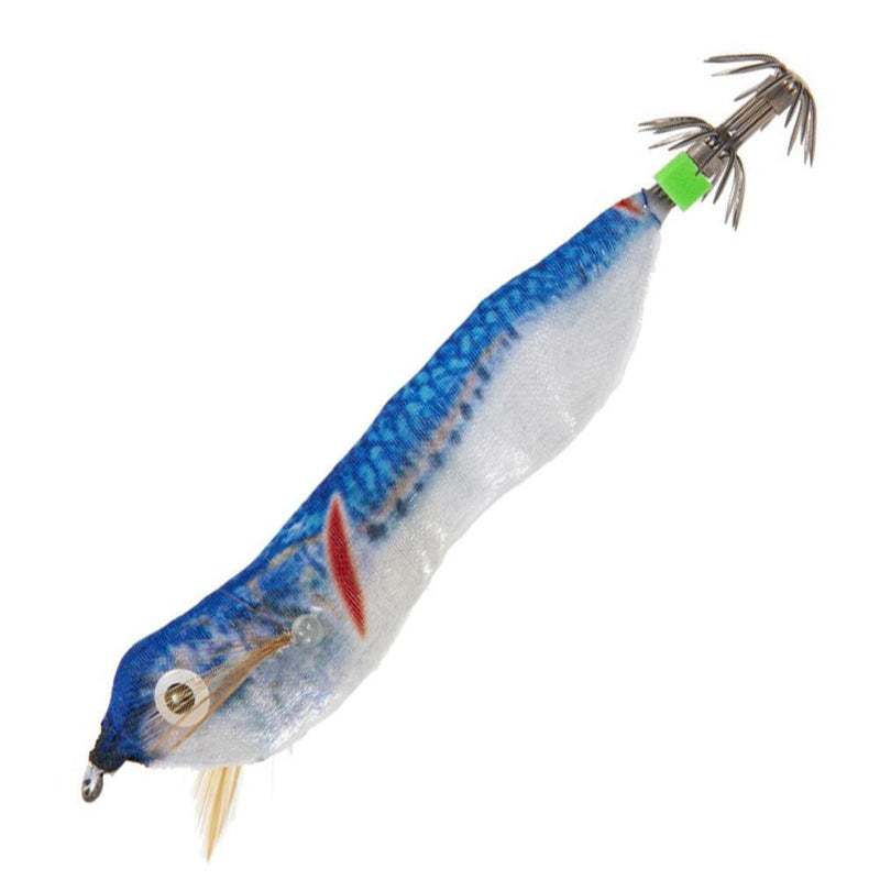 103mm LED Luminous Wood Shrimp Bait Squid Jigs Hook Fishing Lures (Blue)