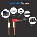 3.5mm Jack Stereo 1m Audio Cable Male to Male 90 Right Angle Cable (Red)