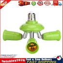 3 in 1 E27 to E27 Lamp Base Socket Splitter LED Light Bulb Holder (Green) Newly