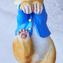 Funny Rabbit Statue Adorable Bunny Sculpture Ornament for Outdoor (Blue) Newly