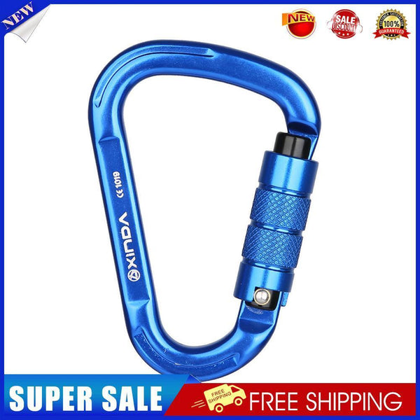25KN Safety Auto Master Lock Carabiner Outdoor Rock Climbing Buckle (Blue)