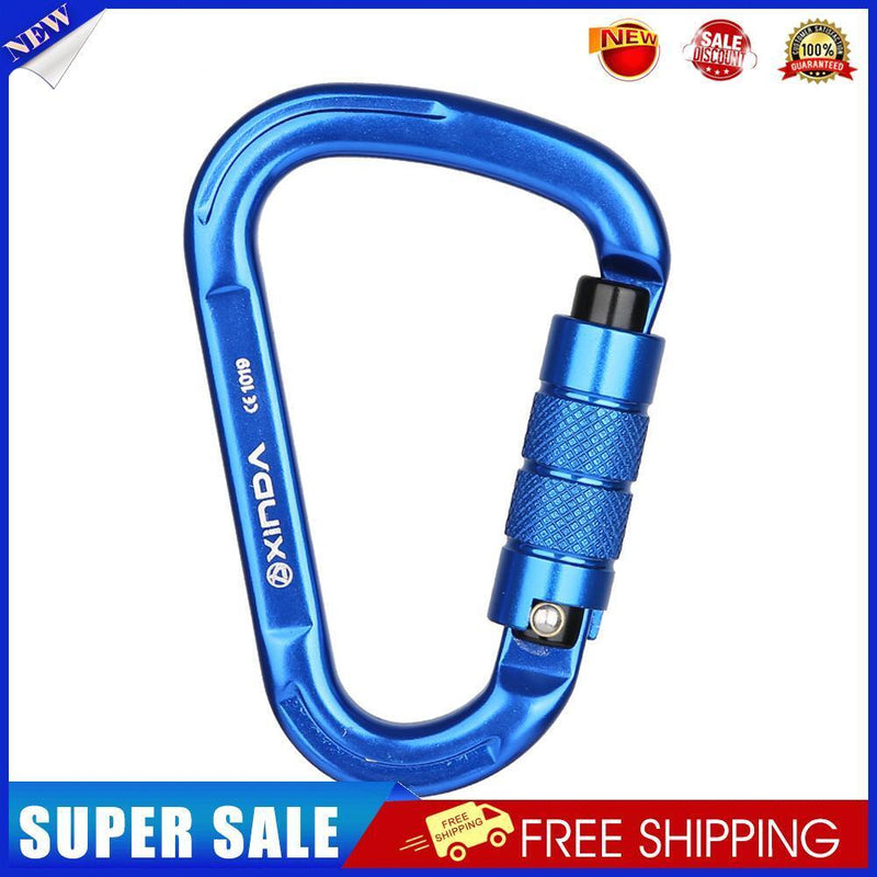25KN Safety Auto Master Lock Carabiner Outdoor Rock Climbing Buckle (Blue)