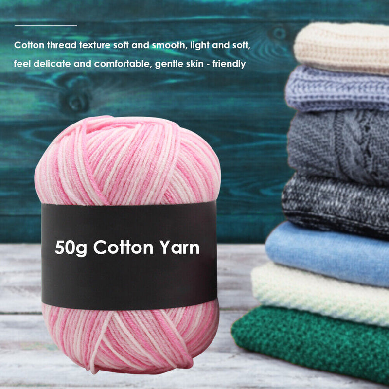 Gradient Color Milk Cotton Yarn Scarf Sweater Crochet Knitting Yarn (A) Newly