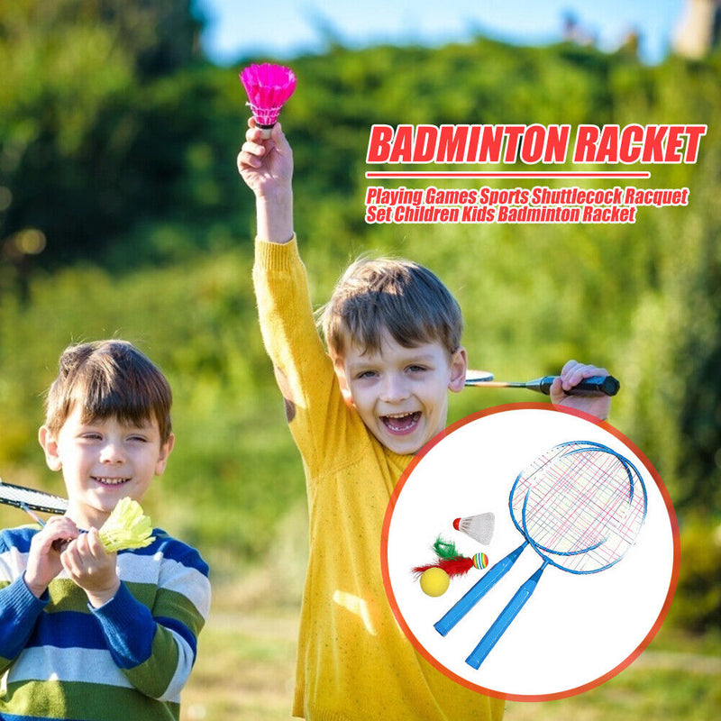 Playing Games Sports Shuttlecock Racquet Set Kids Badminton Racket (Blue)