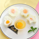 4pcs Cute Egg Boiler Cooker Plastic Egg Poacher Mold Set with Brush (Grey)