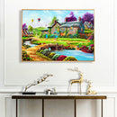 Full Round Drill Rhinestone Diamond Painting House By Bridge Handwork Home