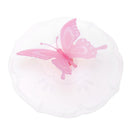 Cartoon Transparent Butterfly Silicone Anti Dust Cup Cover Mug Lid(Pink)