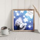 Handmade Blue Bear 5D DIY Full Round Drill Drawing Kit Artwork Diamond Painting