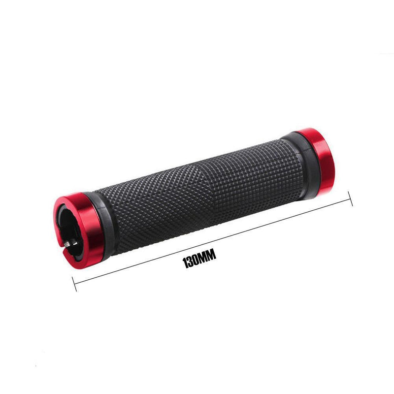 1 Pair MTB Bike Handlebar Anti-Skid Grips Rubber Bicycle Accessory (Red)