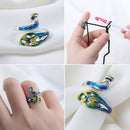 Finger Wear Peacock Sewing Accessories Knitting Loop Crochet Ring Yarn Guides