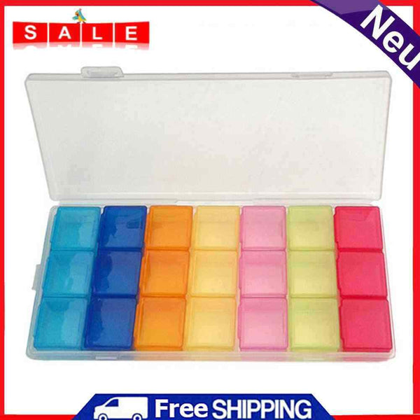 7 Day 21 Slot Pill Box Cse Holder Medicine Organizer Tablet Storage Dispenser