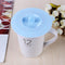 Silicone Cup Lid Reusable Leakproof Insulation Bowl Cup Cover (Blue L)