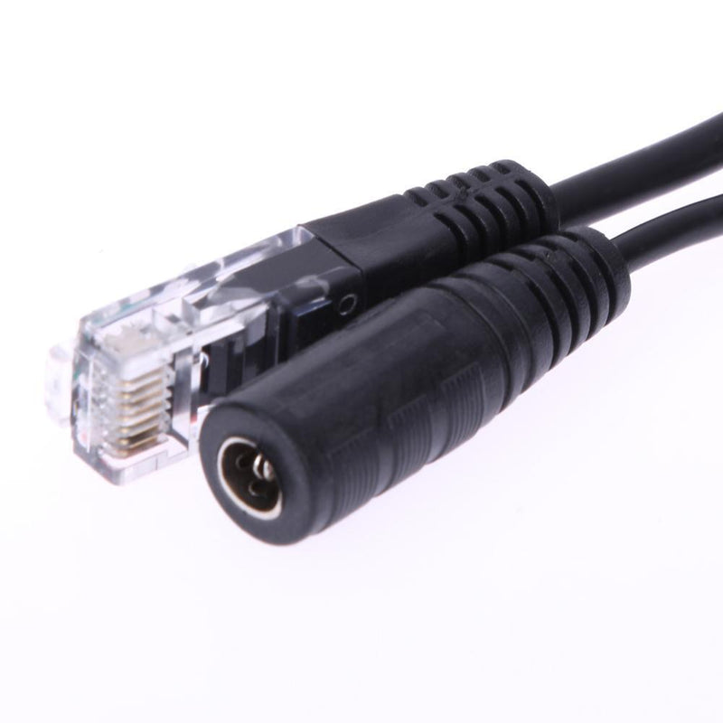Power Over Ethernet PoE Adapter Injector + Splitter Kit PoE Cable Black