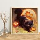 Full Embroidery Halloween Kits Black Cat 11CT Stamped Needlework Home Decoration