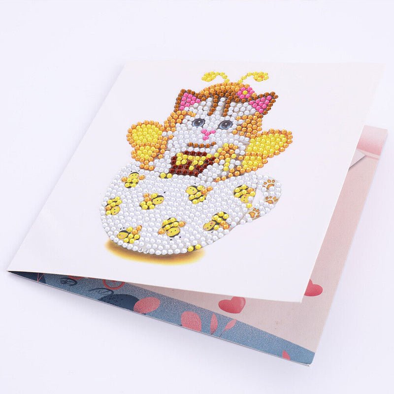 Greeting Cards Cat Special Shaped Bright Diamond Painting DIY Kit (KP003) Newly